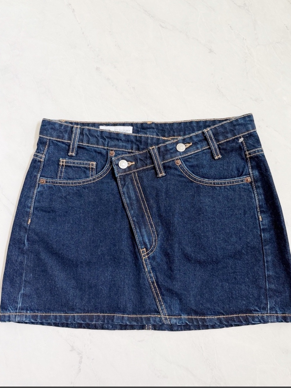 Zara Dark Blue Denim Mini Skirt S